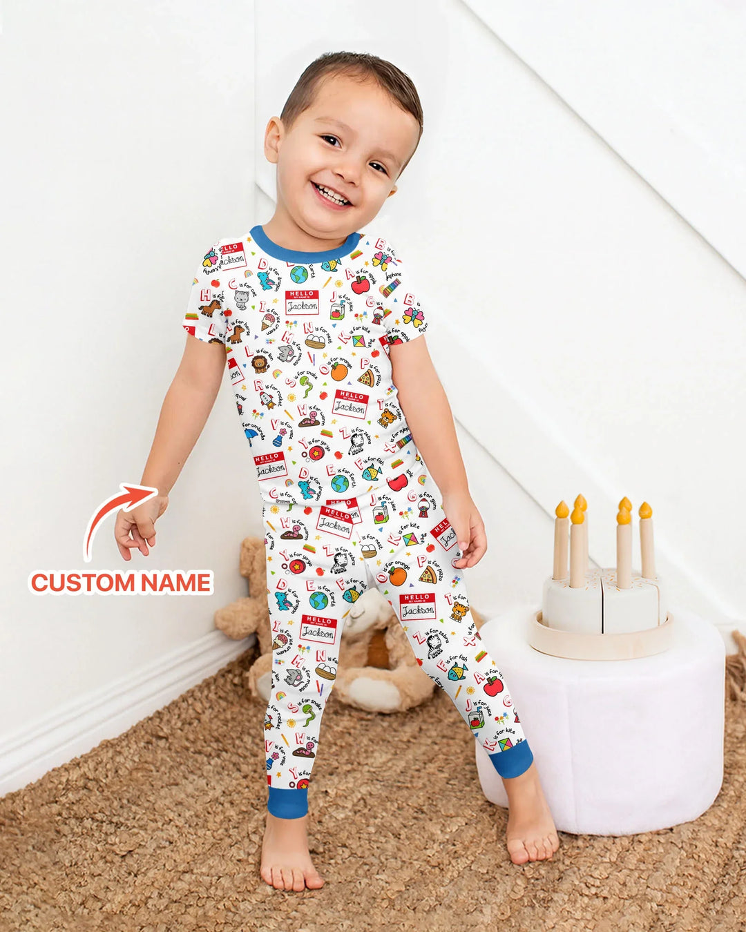 Zweiteiliges, kurzärmliges Pyjama-Set mit Marienkäfern