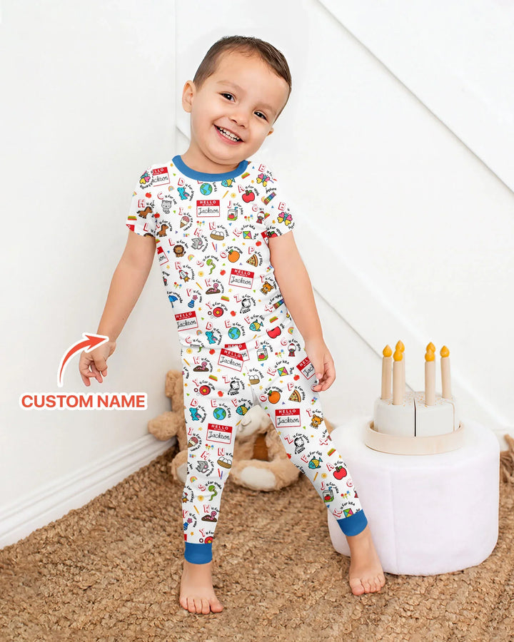 Zweiteiliges, kurzärmliges Pyjama-Set mit Marienkäfern