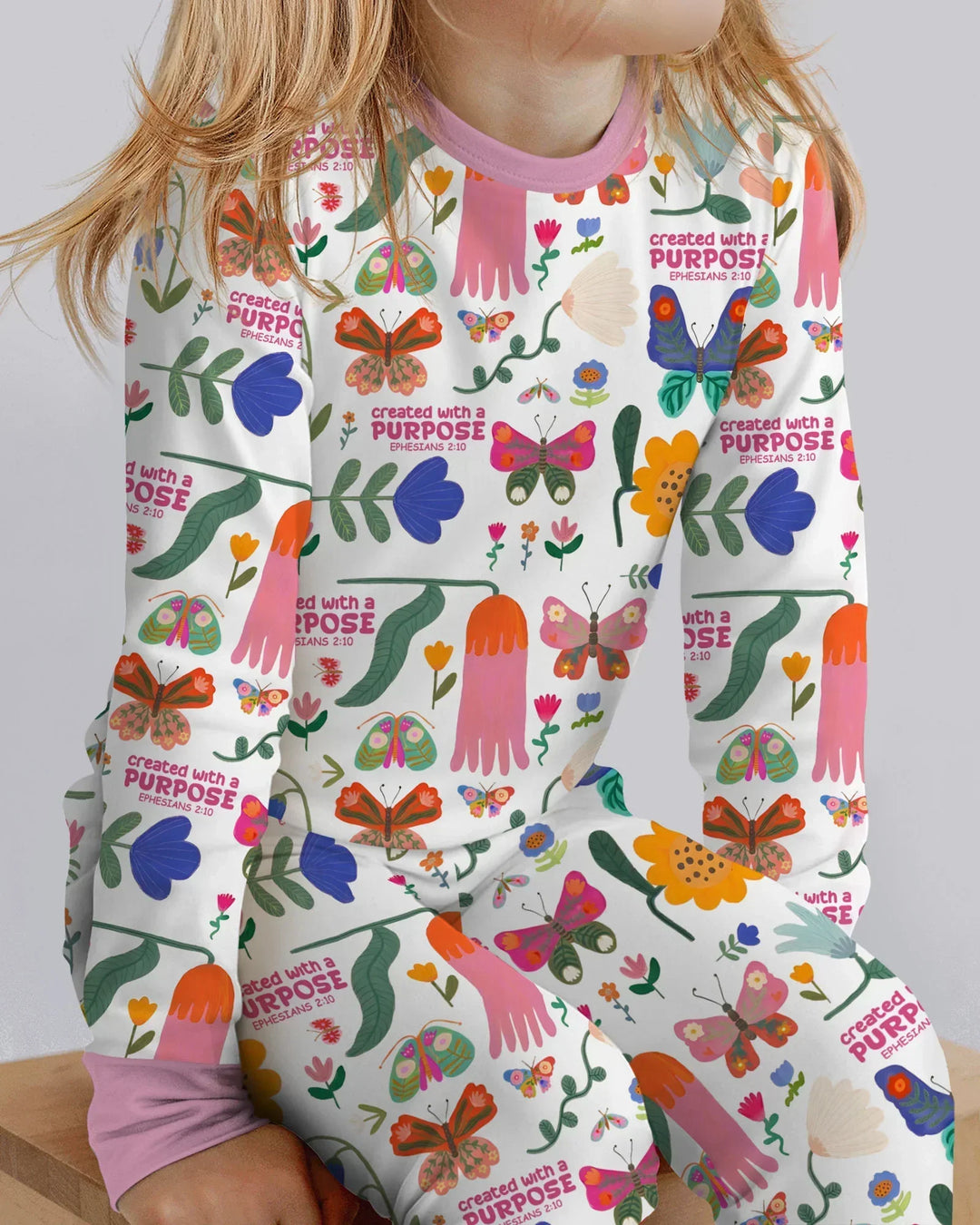 Zweiteiliges Langarm-Pyjama-Set mit Sommerfrüchten