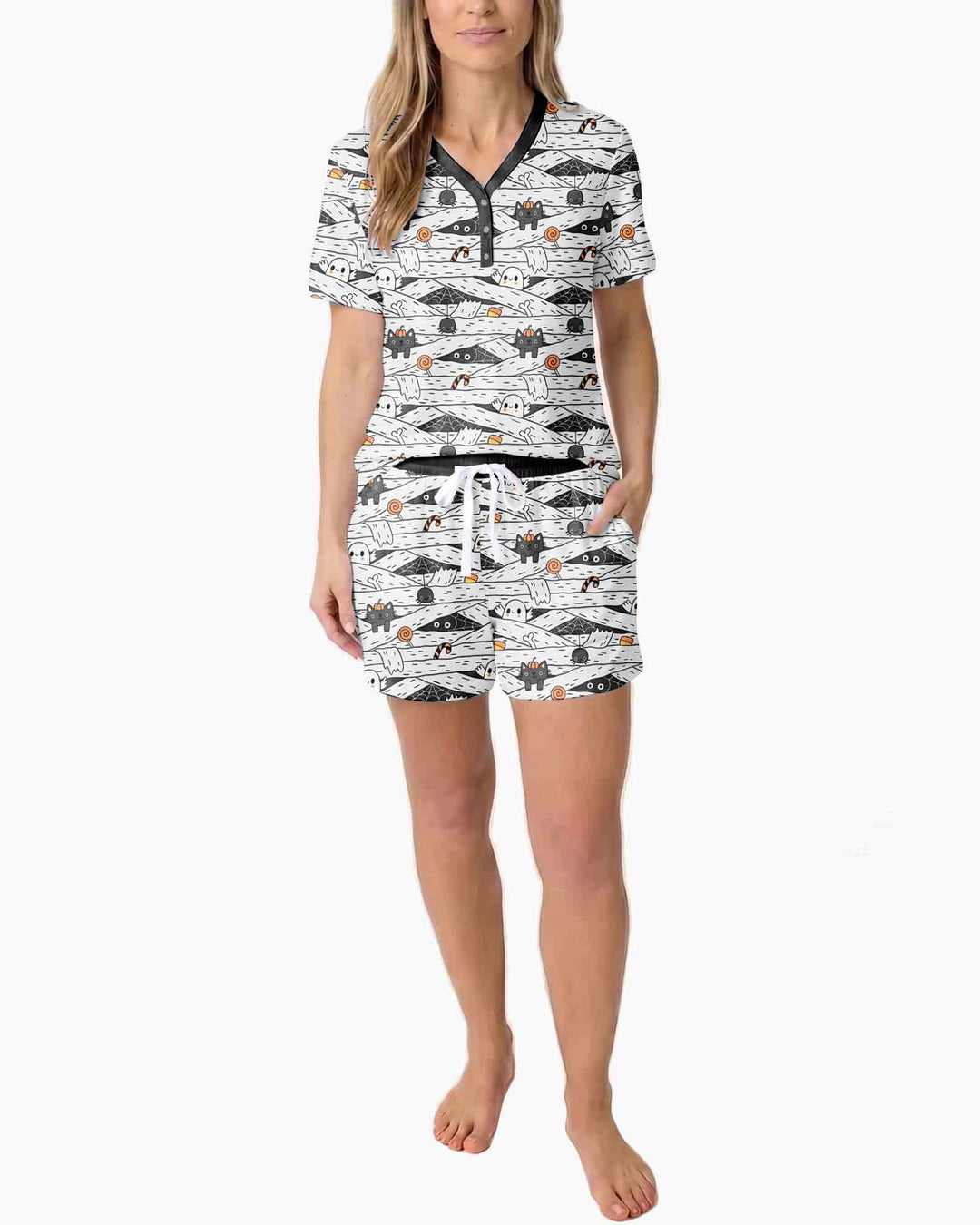 Little Mummy Crew Bamboo Women Short Sleeve Short Pajama Set