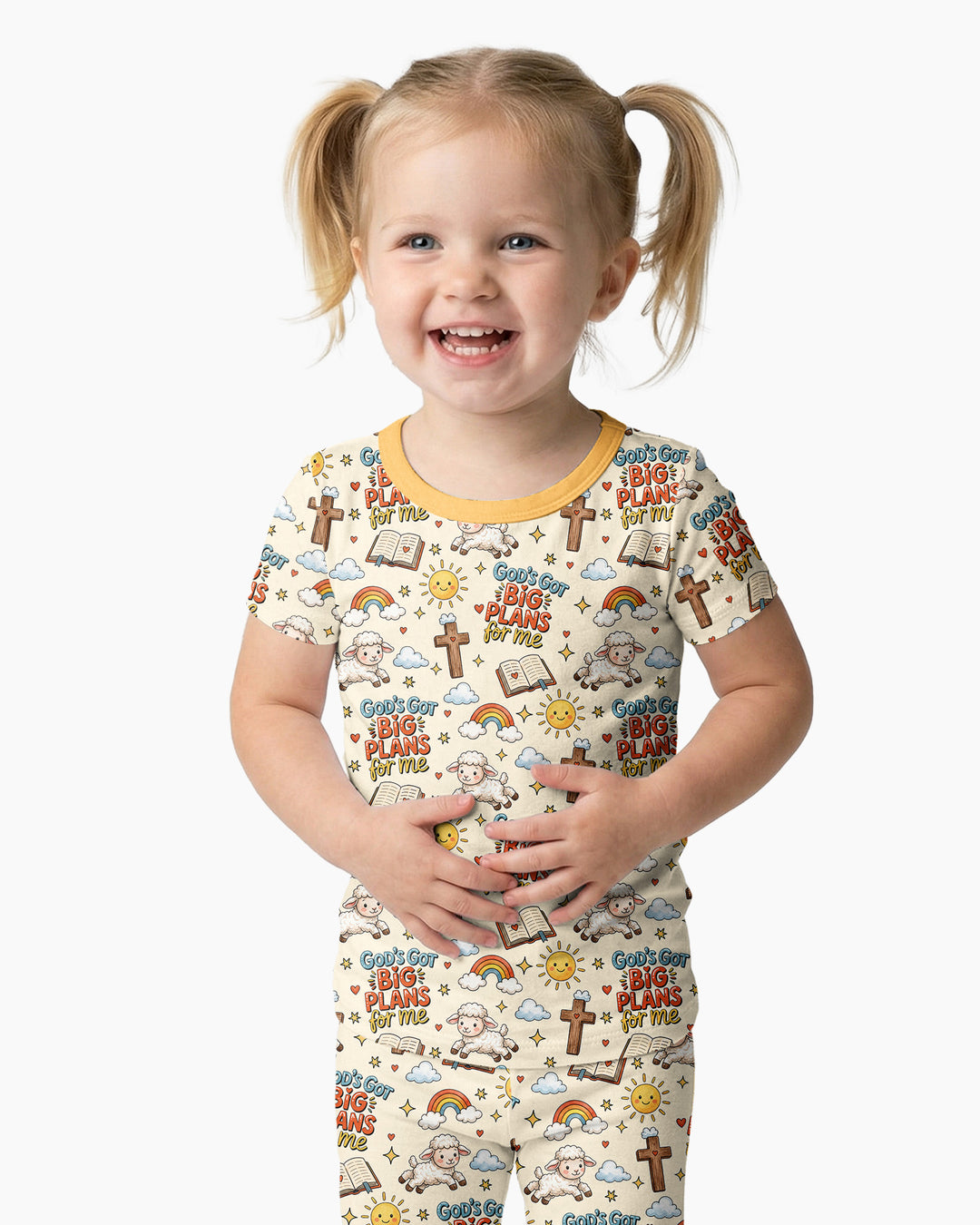 Zweiteiliges, kurzärmliges Pyjama-Set mit Marienkäfern