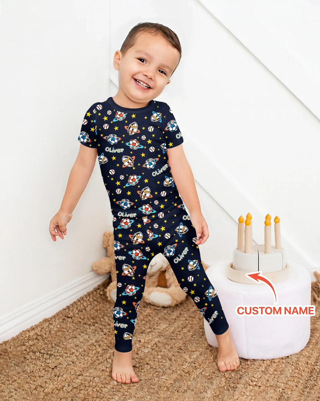 Zweiteiliges, kurzärmliges Pyjama-Set mit Marienkäfern