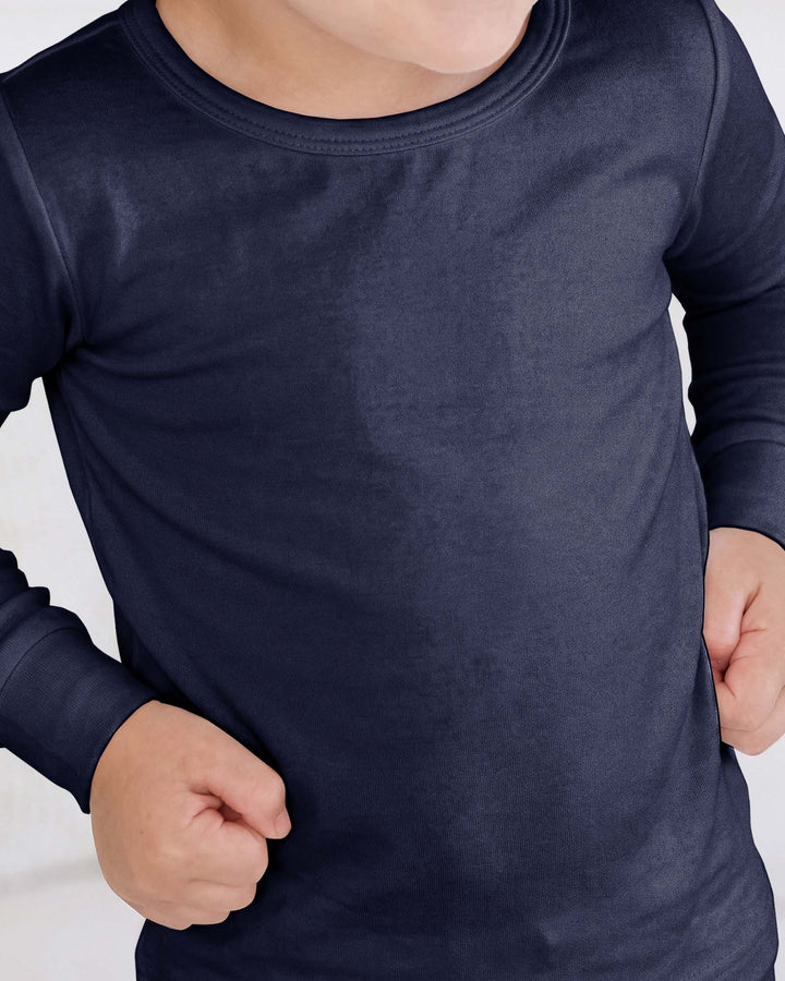 Zweiteiliges Pyjama-Set in Stahlblau