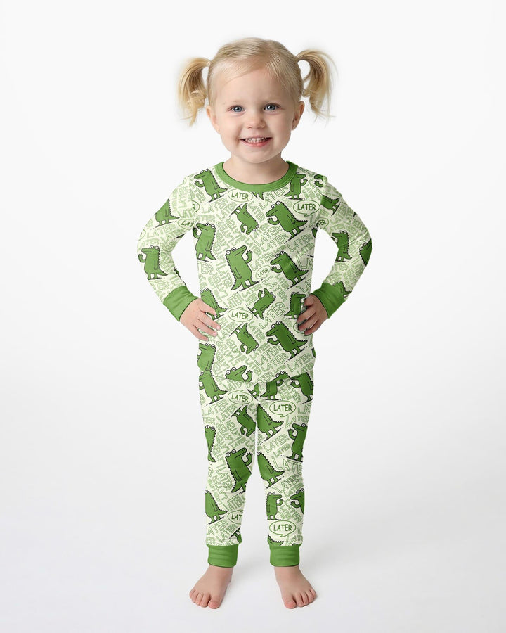 Zweiteiliges Langarm-Pyjama-Set mit Sommerfrüchten