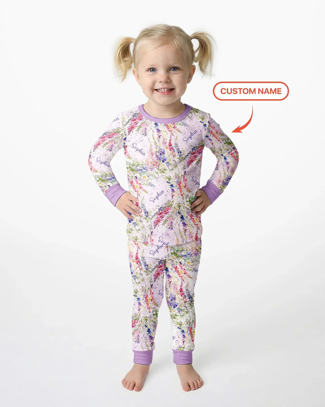 Zweiteiliges Langarm-Pyjama-Set mit Sommerfrüchten