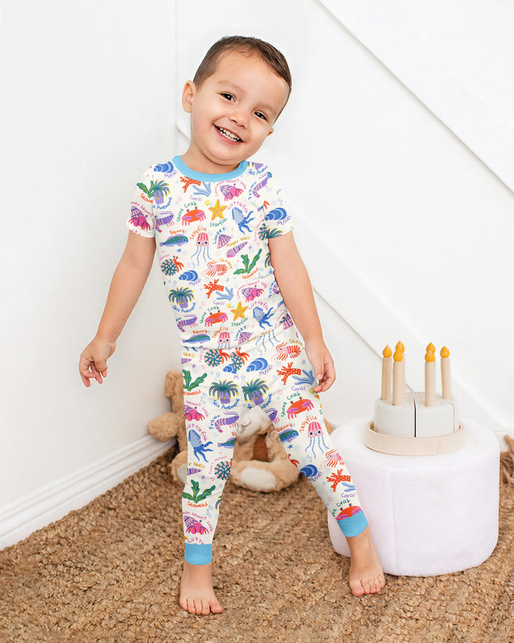 Zweiteiliges, kurzärmliges Pyjama-Set mit Marienkäfern