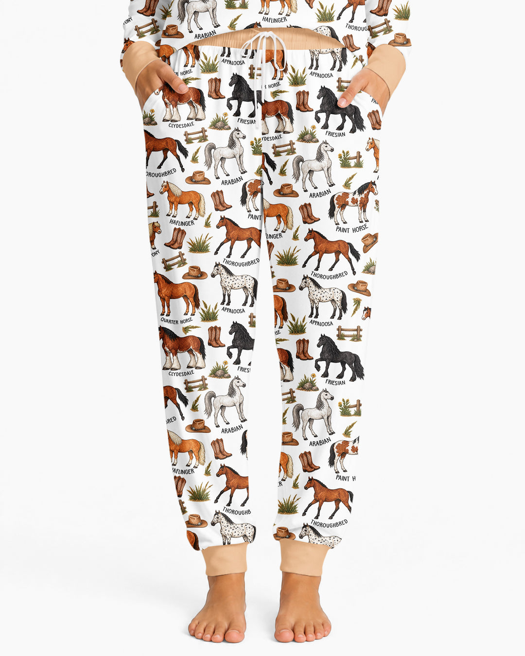 Types Of Horses Bamboo Women Pajama Set