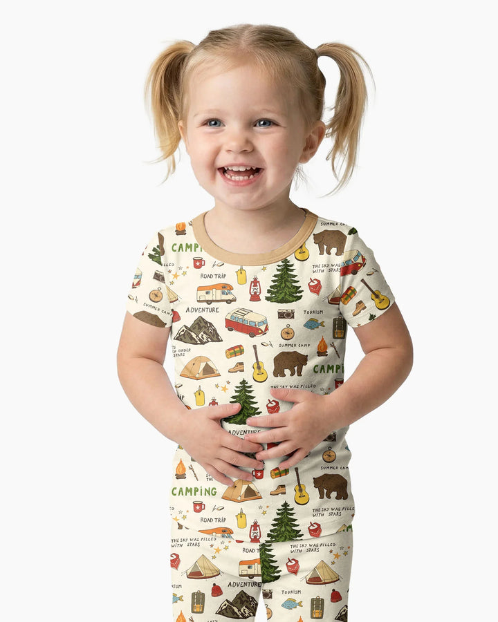 Zweiteiliges, kurzärmliges Pyjama-Set mit Marienkäfern