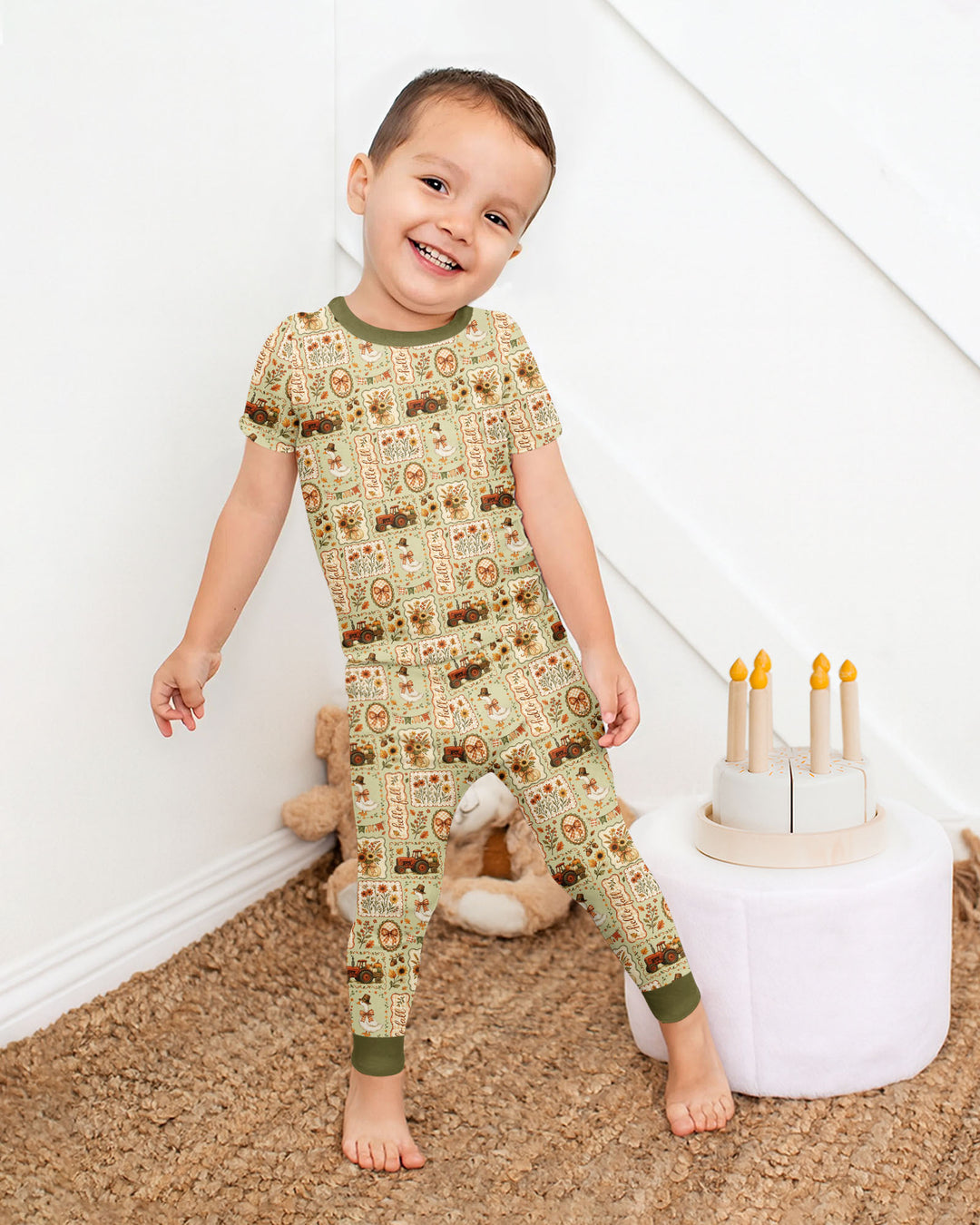 Zweiteiliges, kurzärmliges Pyjama-Set mit Marienkäfern