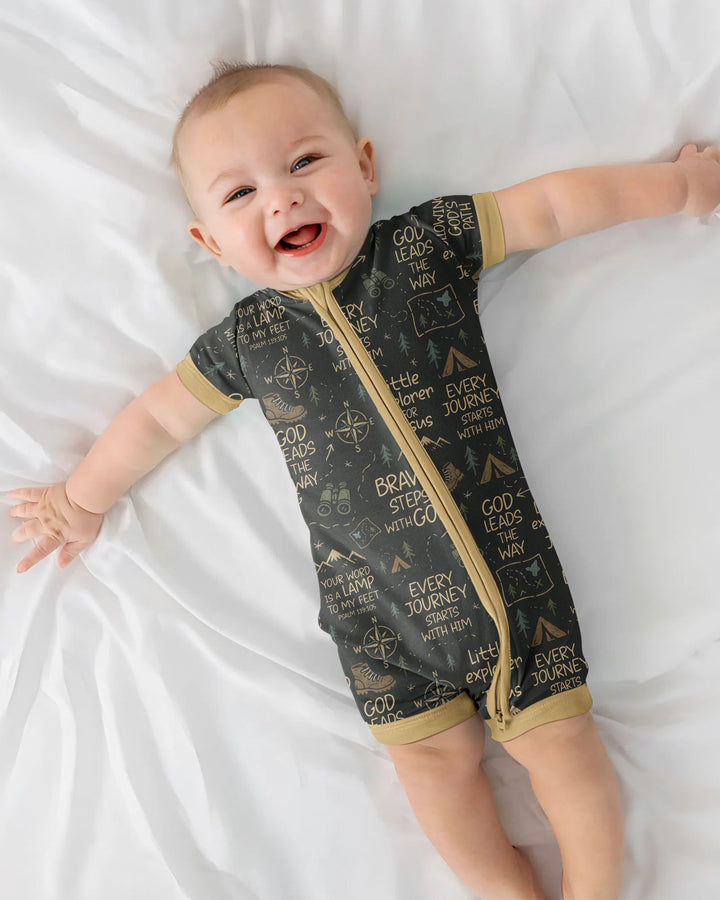 Little Explorer God Leads The Way Bamboo Shorty Zippy