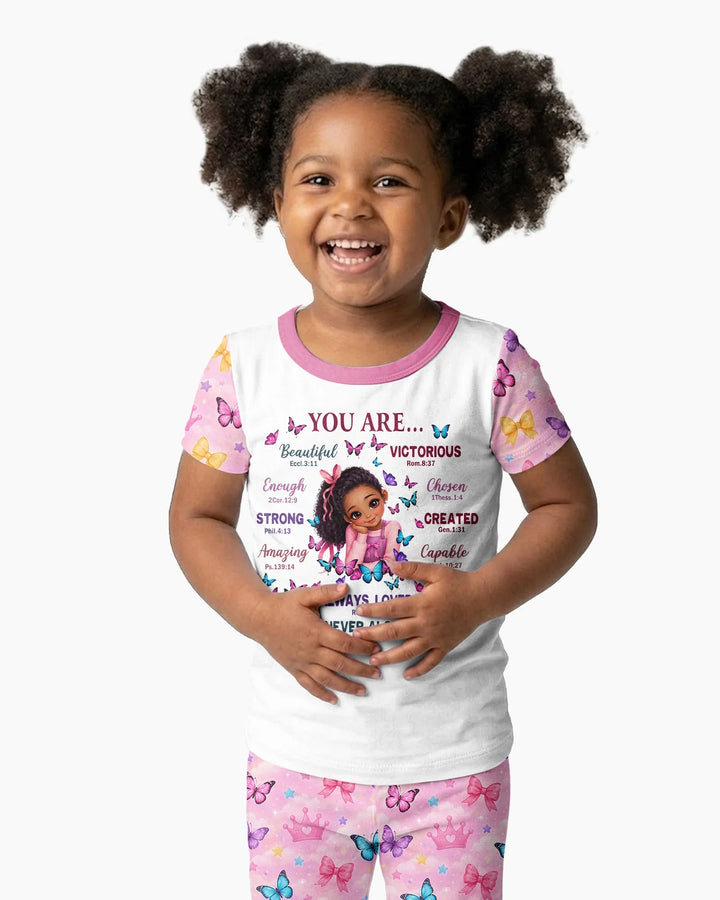 Zweiteiliges, kurzärmliges Pyjama-Set mit Marienkäfern