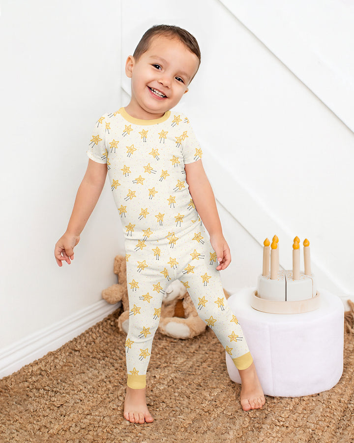 Happy Little Stars Family Matching Bamboo Two Piece Short Sleeve Pajama Set