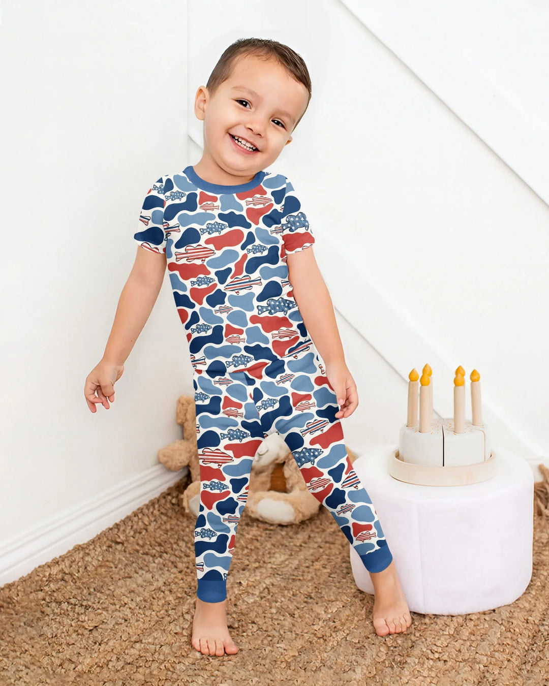 Zweiteiliges, kurzärmliges Pyjama-Set mit Marienkäfern