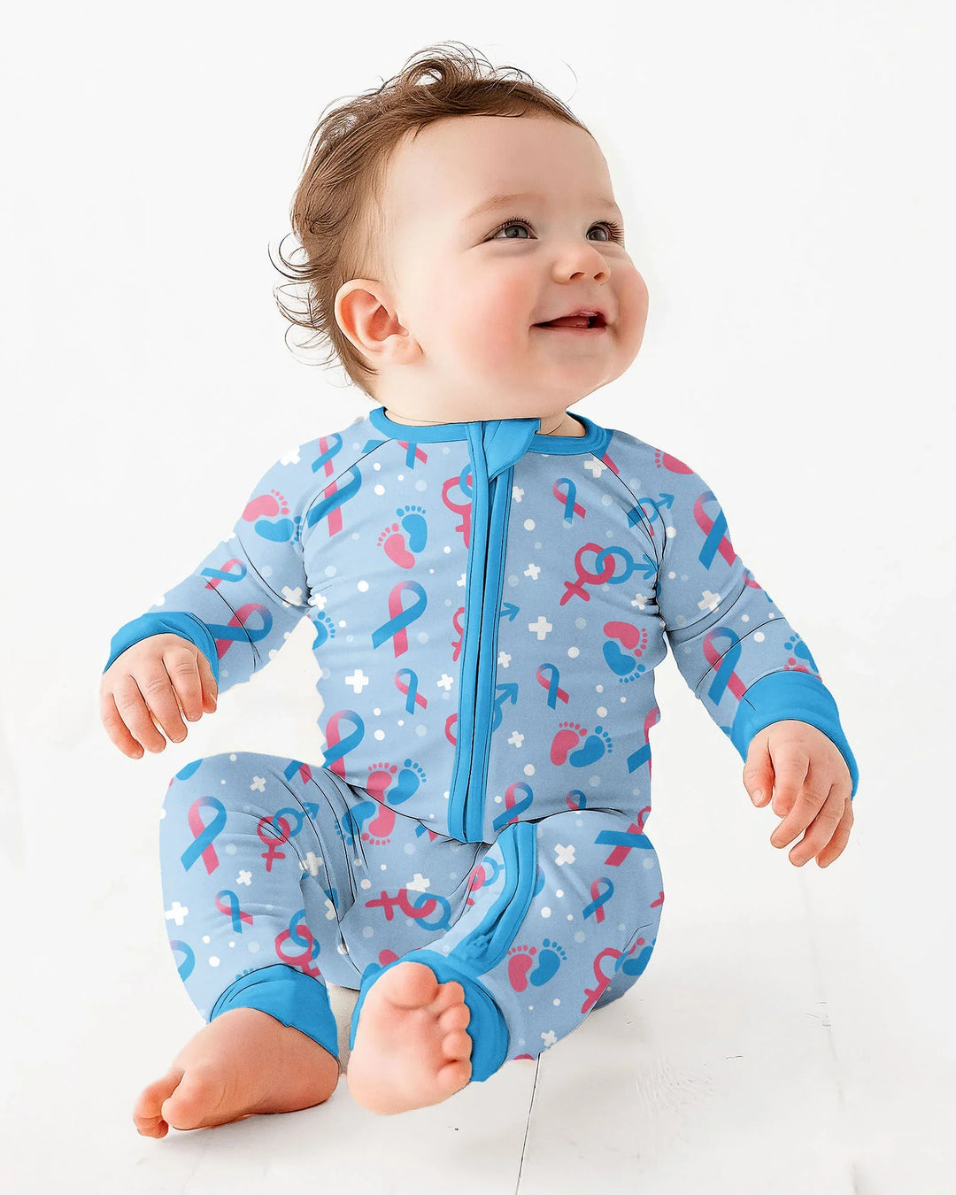 Gerippte Babykleidung mit individuellem Foto - Weich &amp; Skizzenhaft