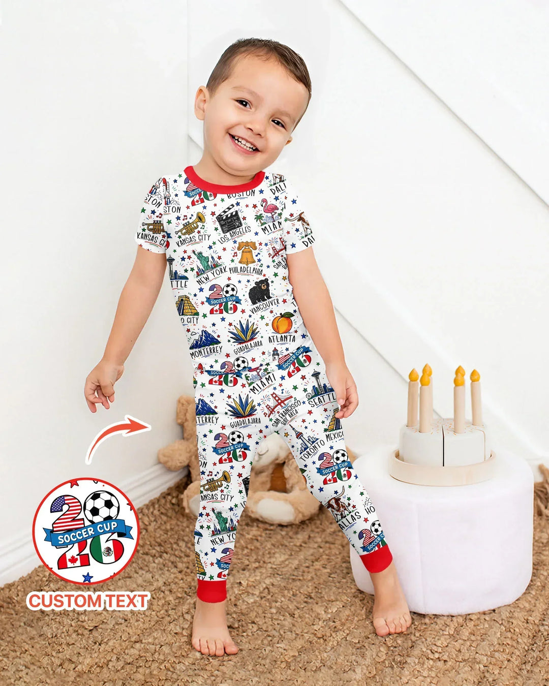 Zweiteiliges, kurzärmliges Pyjama-Set mit Marienkäfern