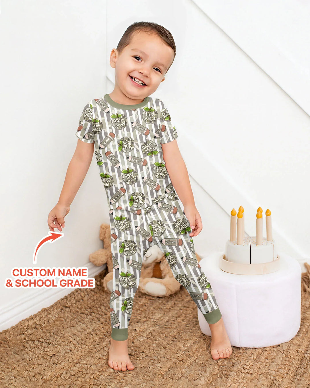 Zweiteiliges, kurzärmliges Pyjama-Set mit Marienkäfern
