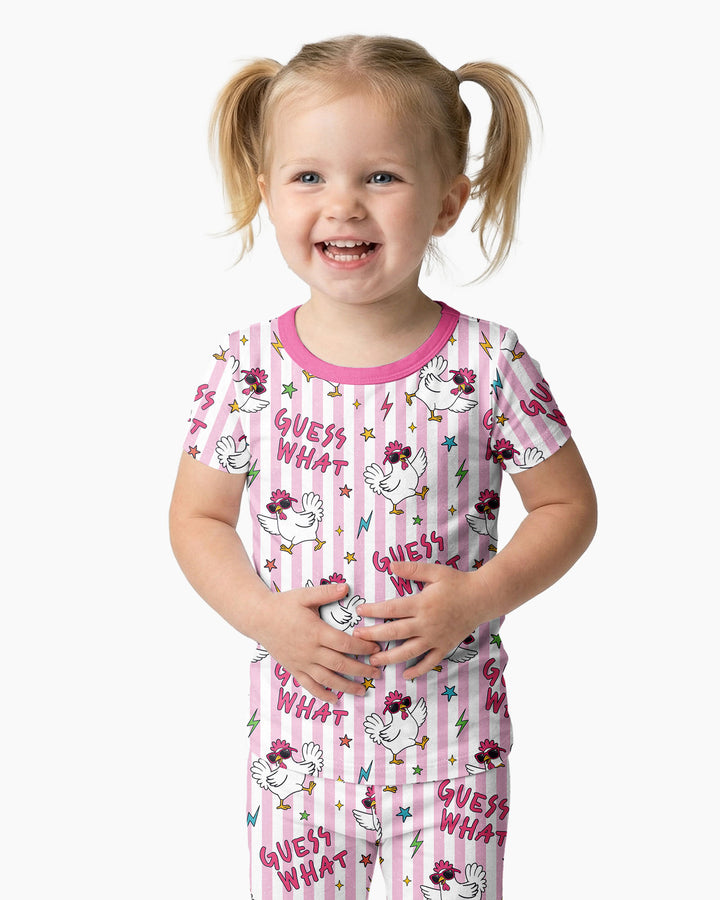 Guess What? Chicken Butt! Bamboo Two Piece Short Sleeve Pajama Set