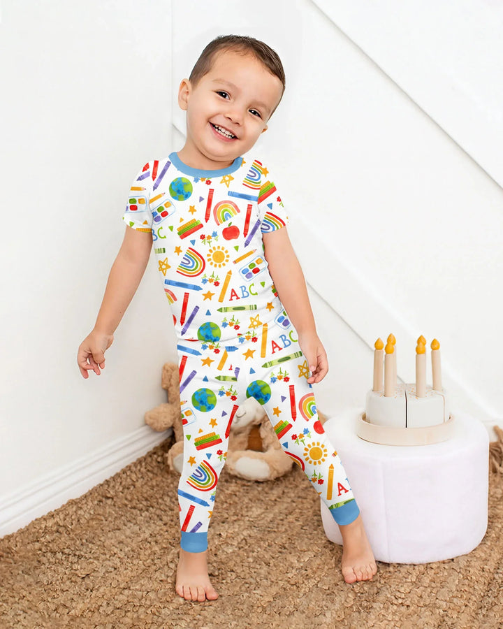 Zweiteiliges, kurzärmliges Pyjama-Set mit Marienkäfern