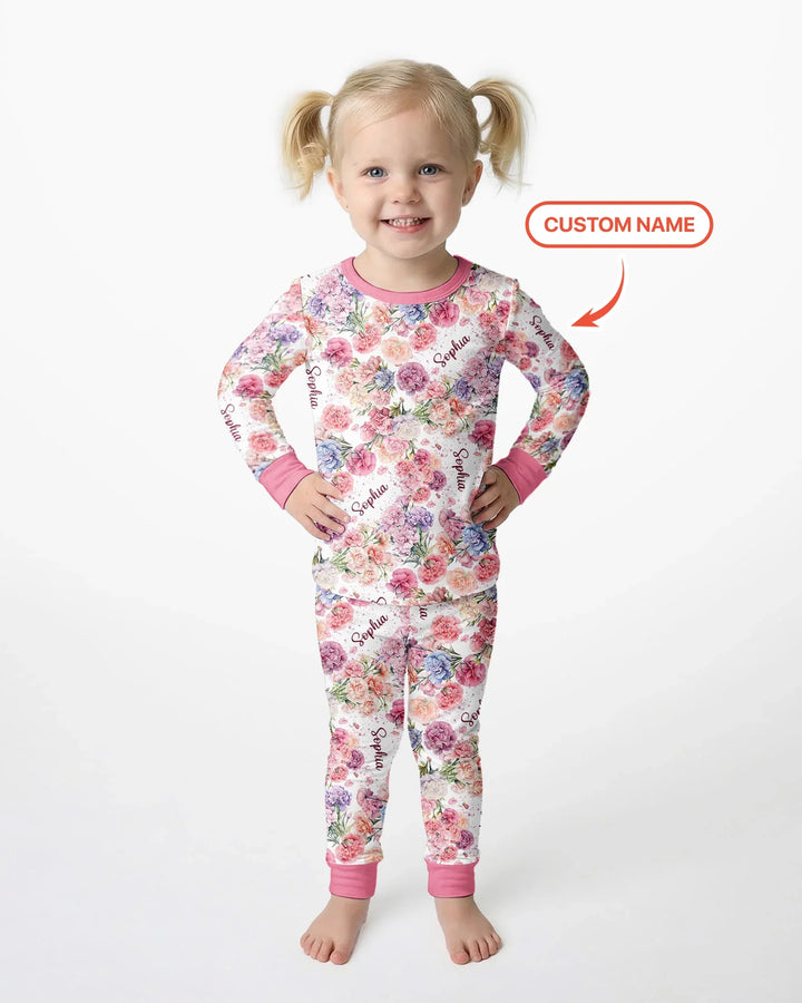 Zweiteiliges Langarm-Pyjama-Set mit Sommerfrüchten