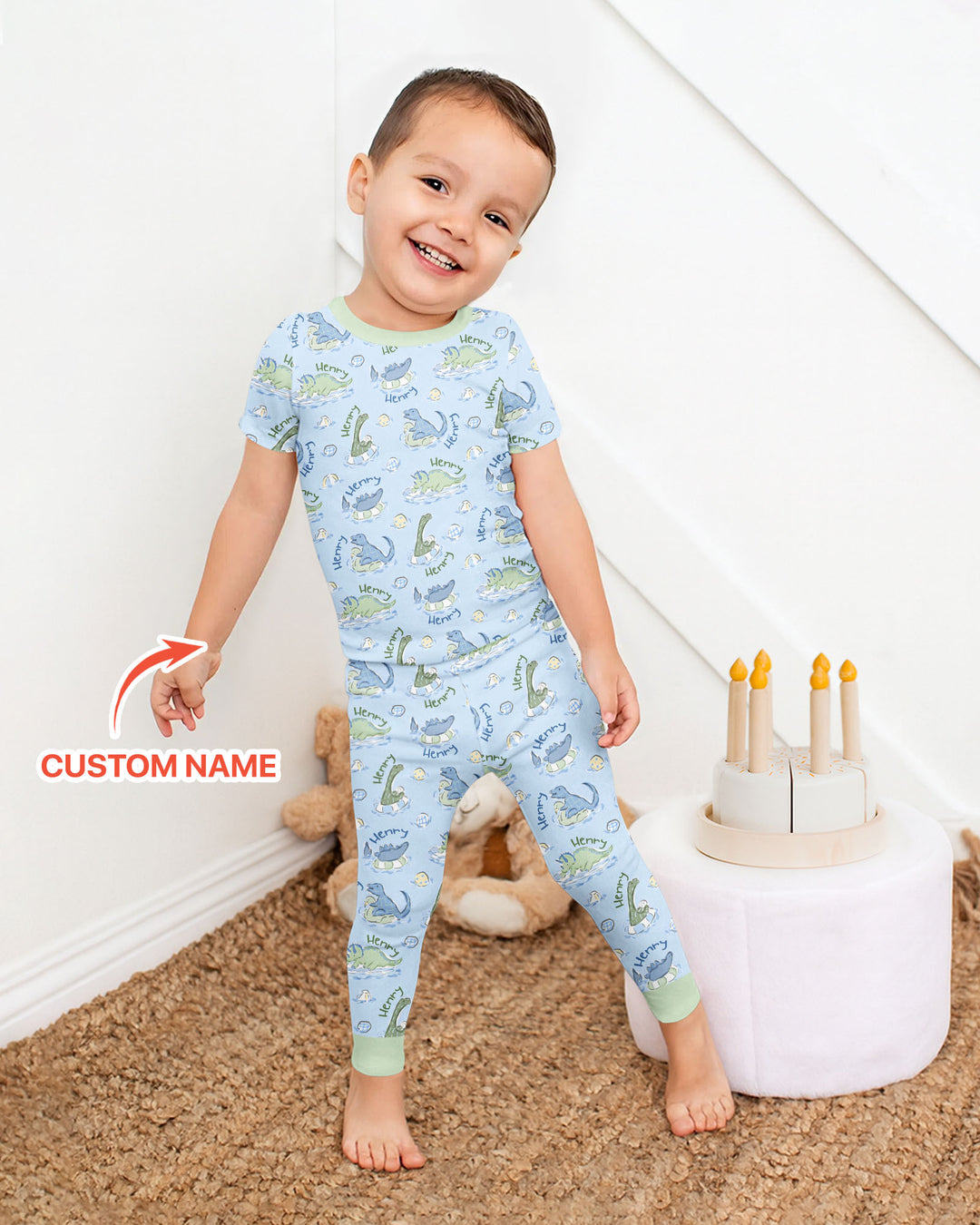 Zweiteiliges, kurzärmliges Pyjama-Set mit Marienkäfern
