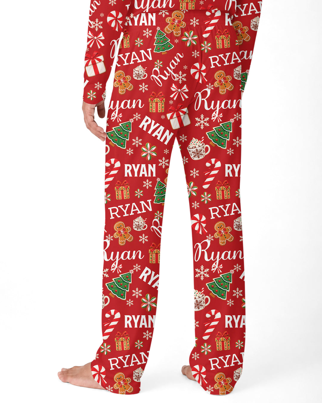 Merry Christmas Custom Name Bamboo Men's Pajama Set