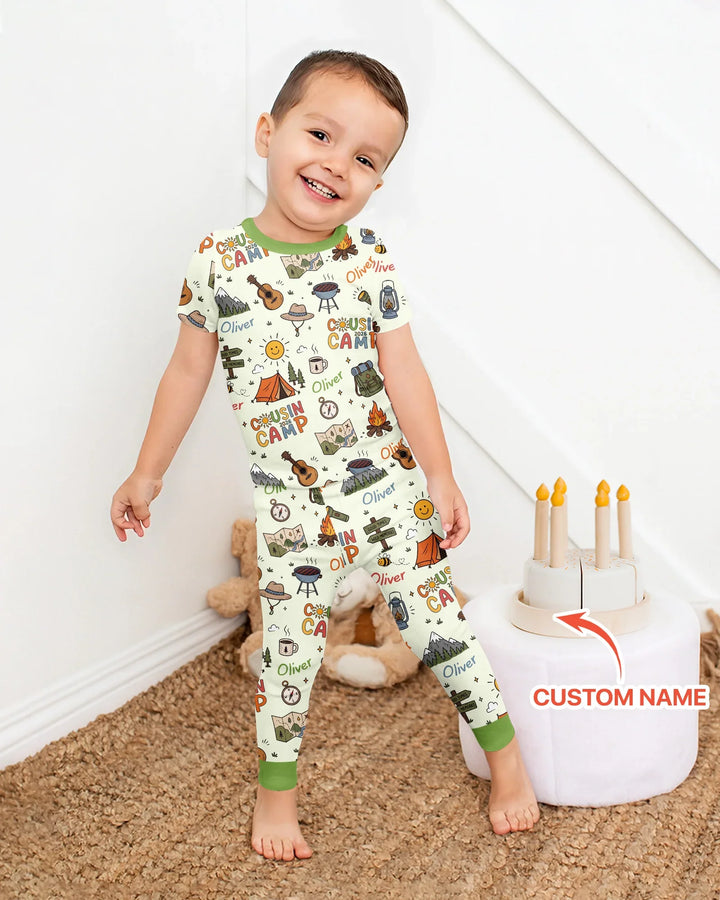 Zweiteiliges, kurzärmliges Pyjama-Set mit Marienkäfern