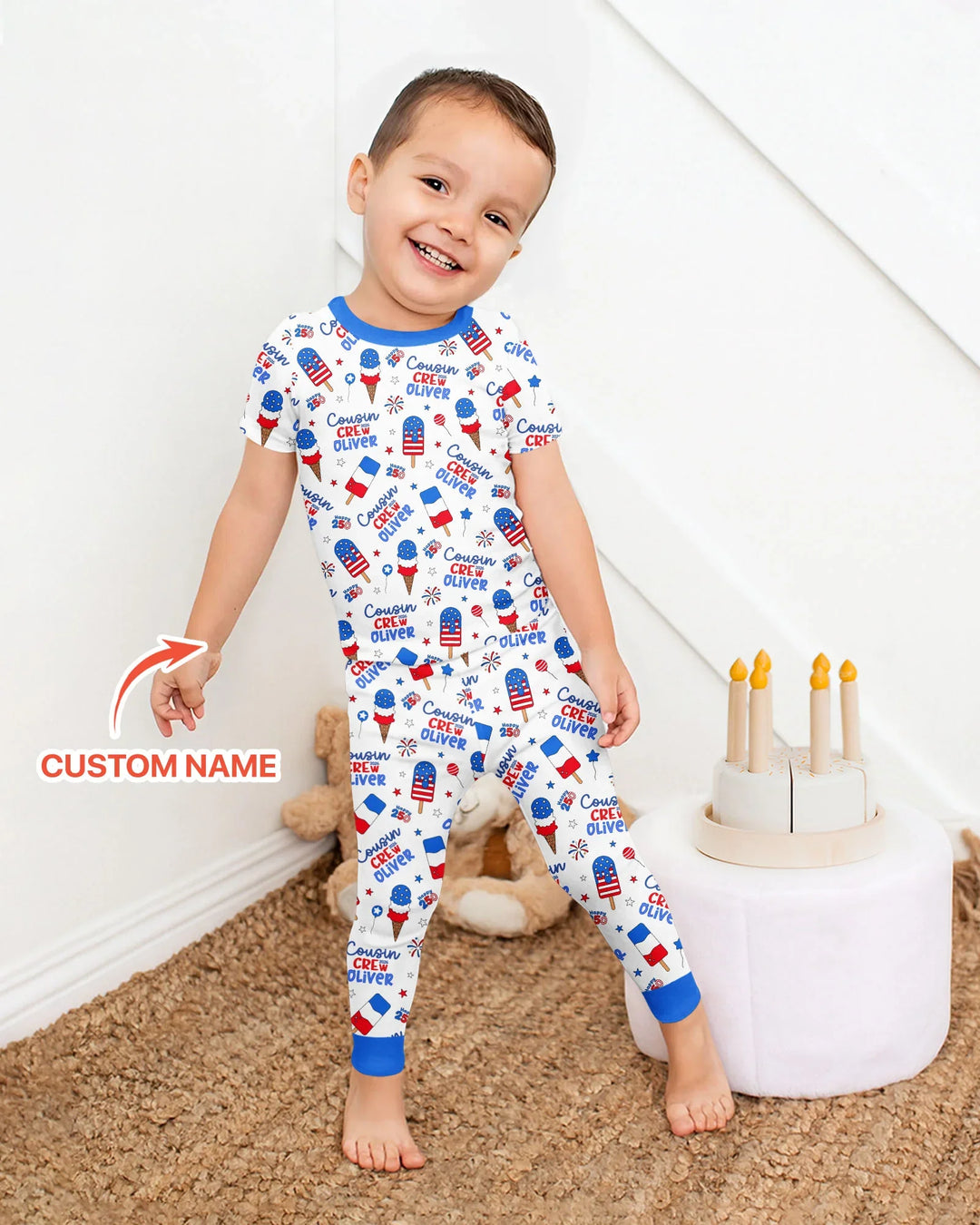 Zweiteiliges, kurzärmliges Pyjama-Set mit Marienkäfern