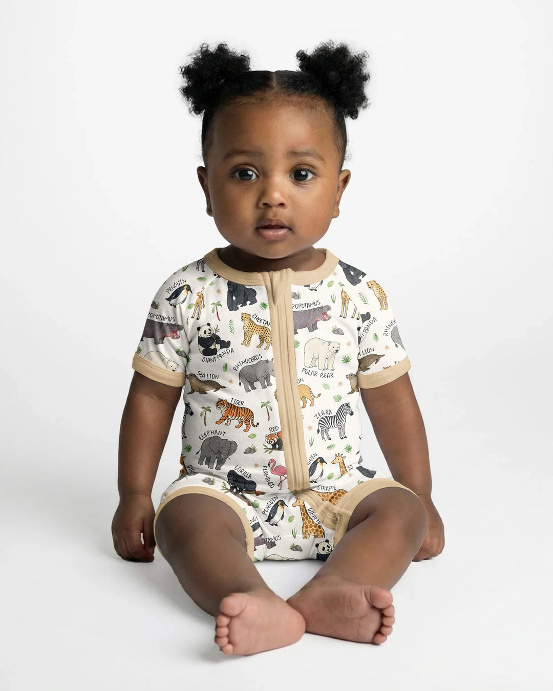 Safari Animals Bamboo Shorty Zippy