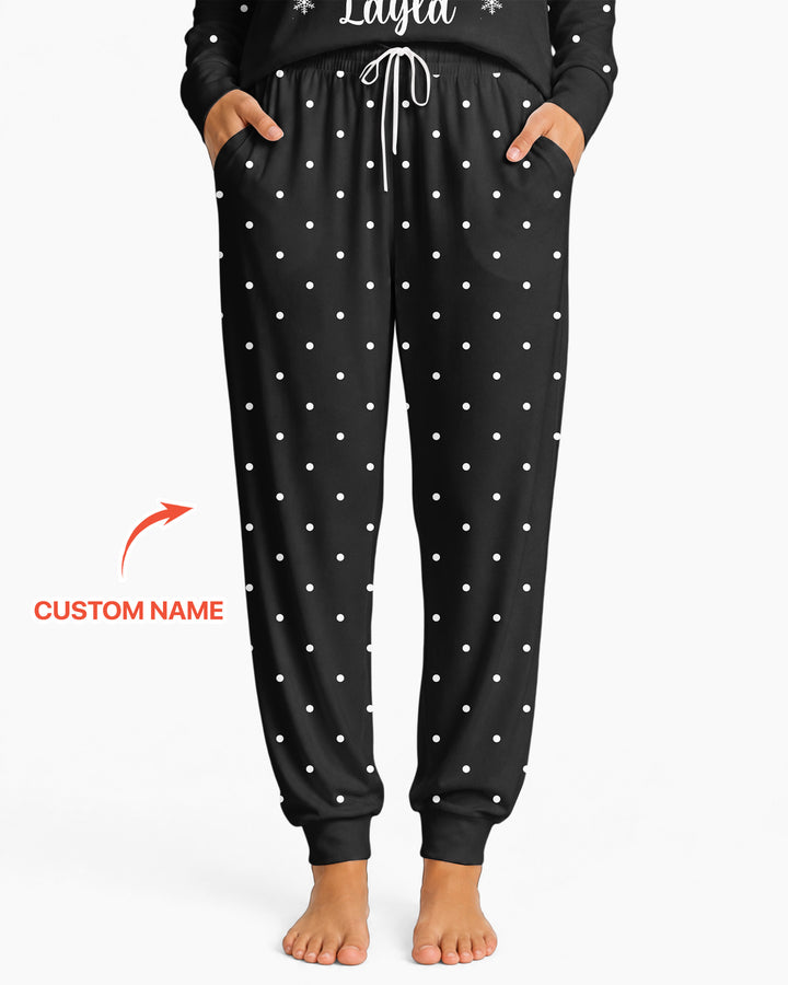 Custom Name Vintage Believe Santa Bamboo Women Pajama Set
