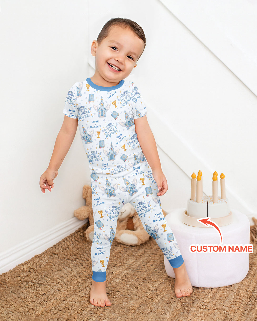 Zweiteiliges, kurzärmliges Pyjama-Set mit Marienkäfern