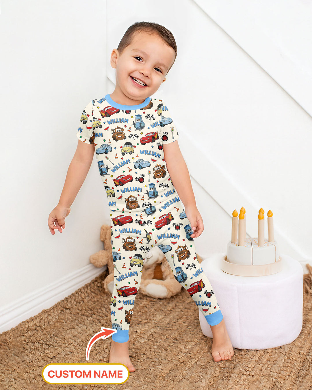 Zweiteiliges, kurzärmliges Pyjama-Set mit Marienkäfern