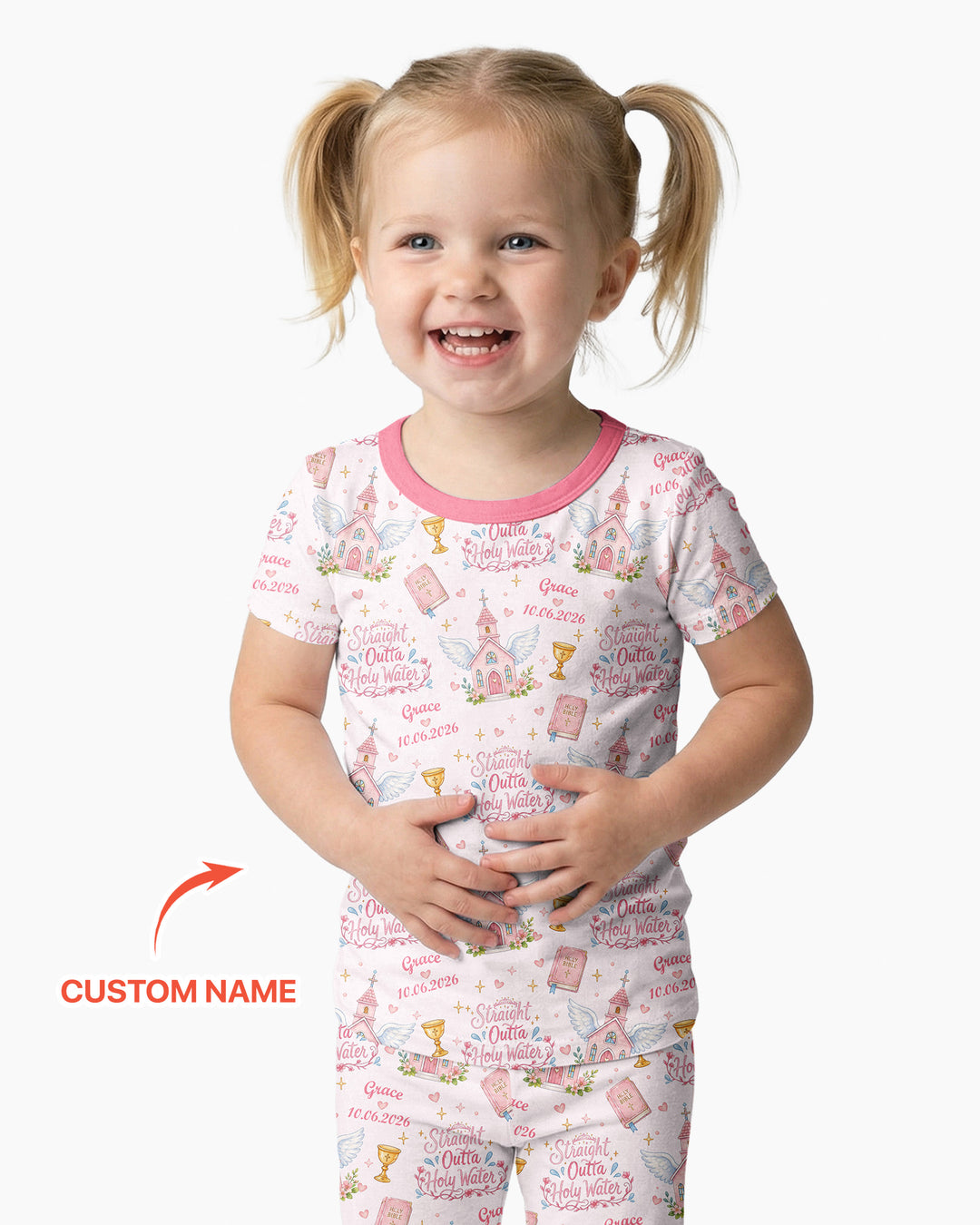 Zweiteiliges, kurzärmliges Pyjama-Set mit Marienkäfern