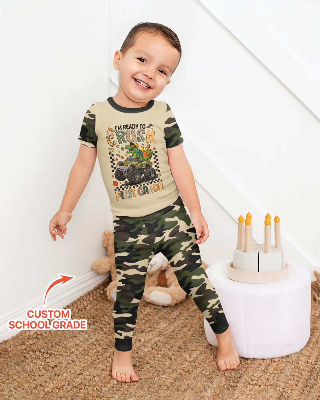 Zweiteiliges, kurzärmliges Pyjama-Set mit Marienkäfern