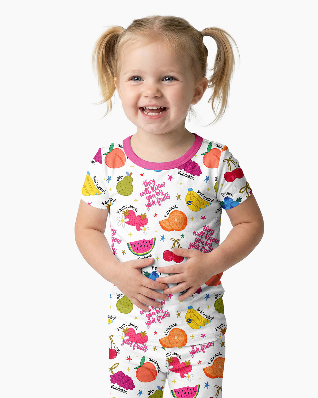 They Will Know You By Your Fruits Bamboo Two Piece Short Sleeve Pajama Set