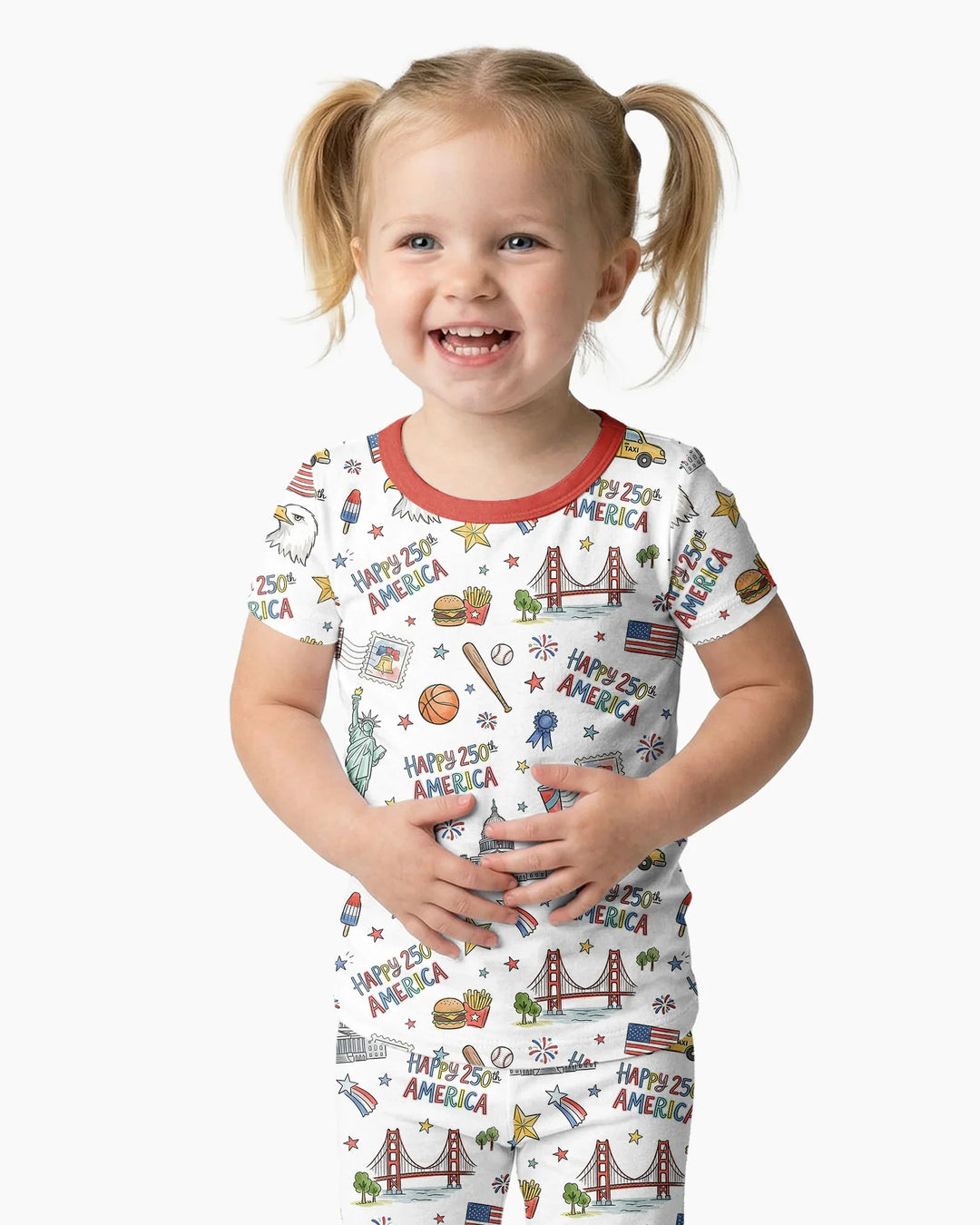 Zweiteiliges, kurzärmliges Pyjama-Set mit Marienkäfern