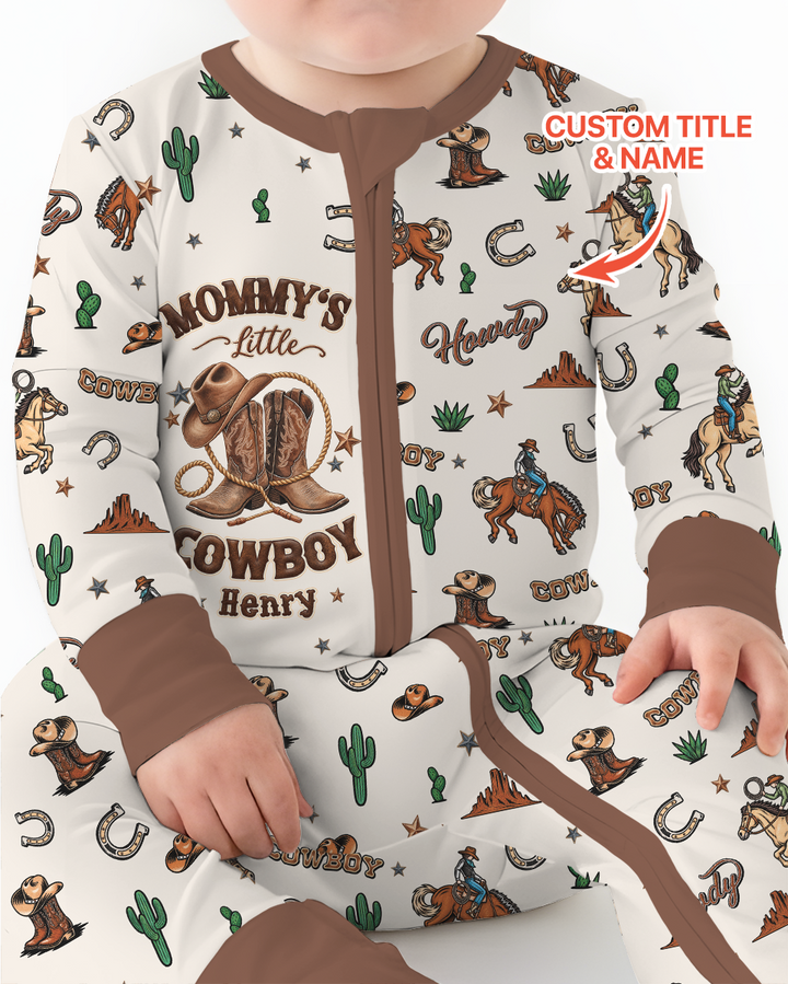 Personalized Family's Little Cowboy Bamboo Convertible Zippy