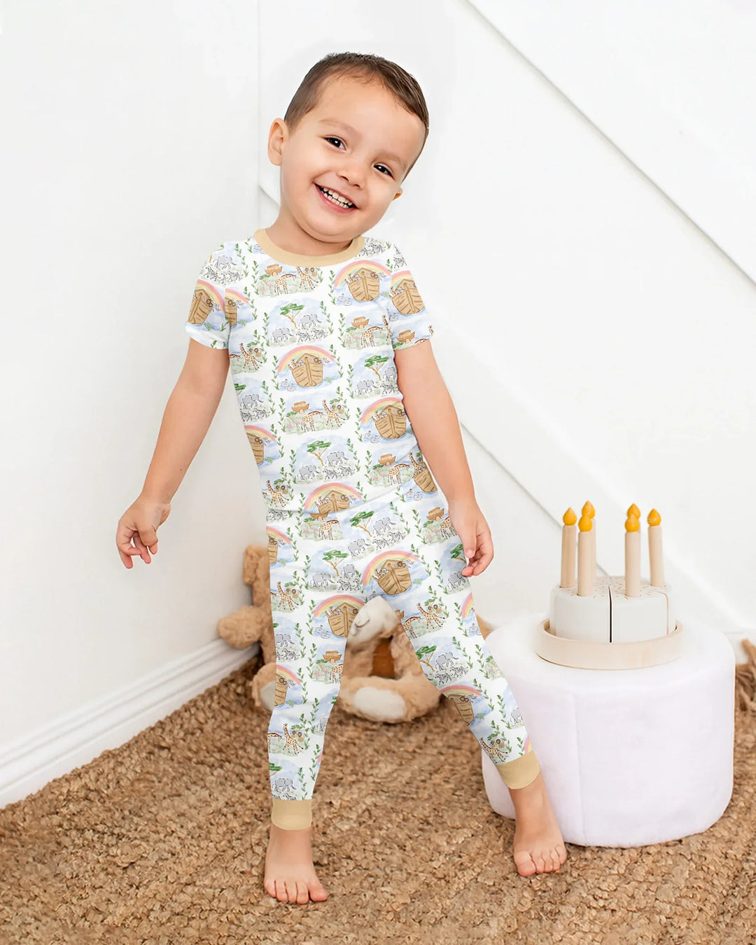 Zweiteiliges, kurzärmliges Pyjama-Set mit Marienkäfern