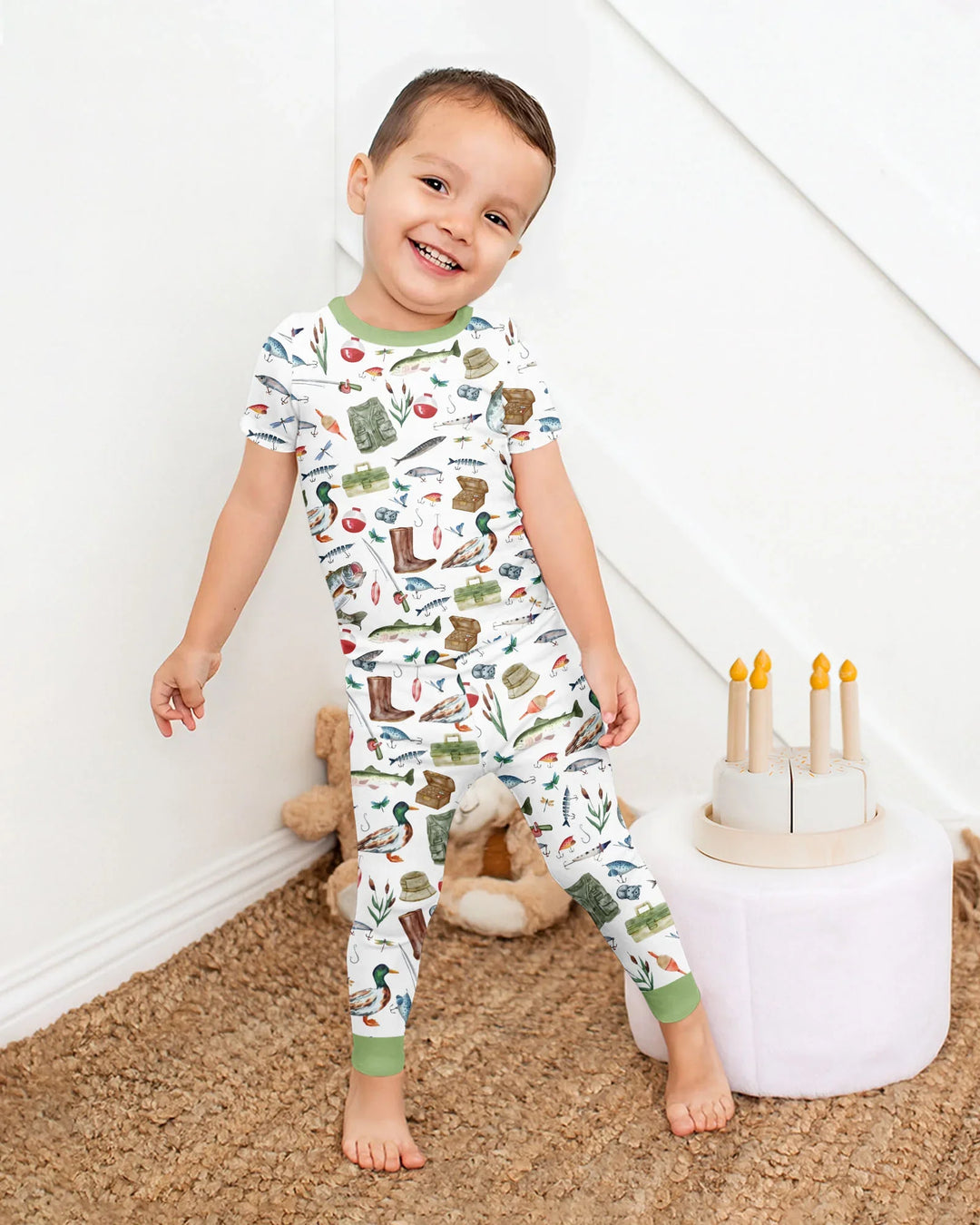 Zweiteiliges, kurzärmliges Pyjama-Set mit Marienkäfern