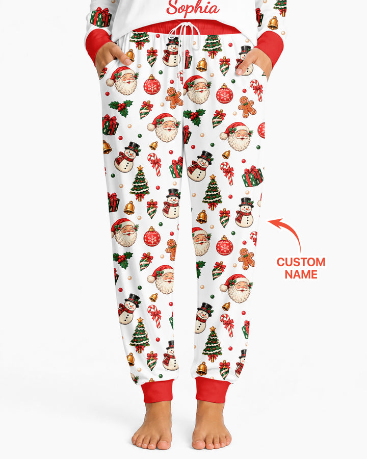 Custom Name Christmas The Bow Bamboo Women Pajama Set