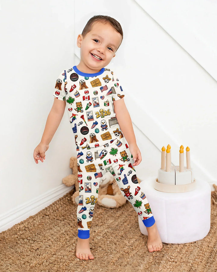 Zweiteiliges, kurzärmliges Pyjama-Set mit Marienkäfern