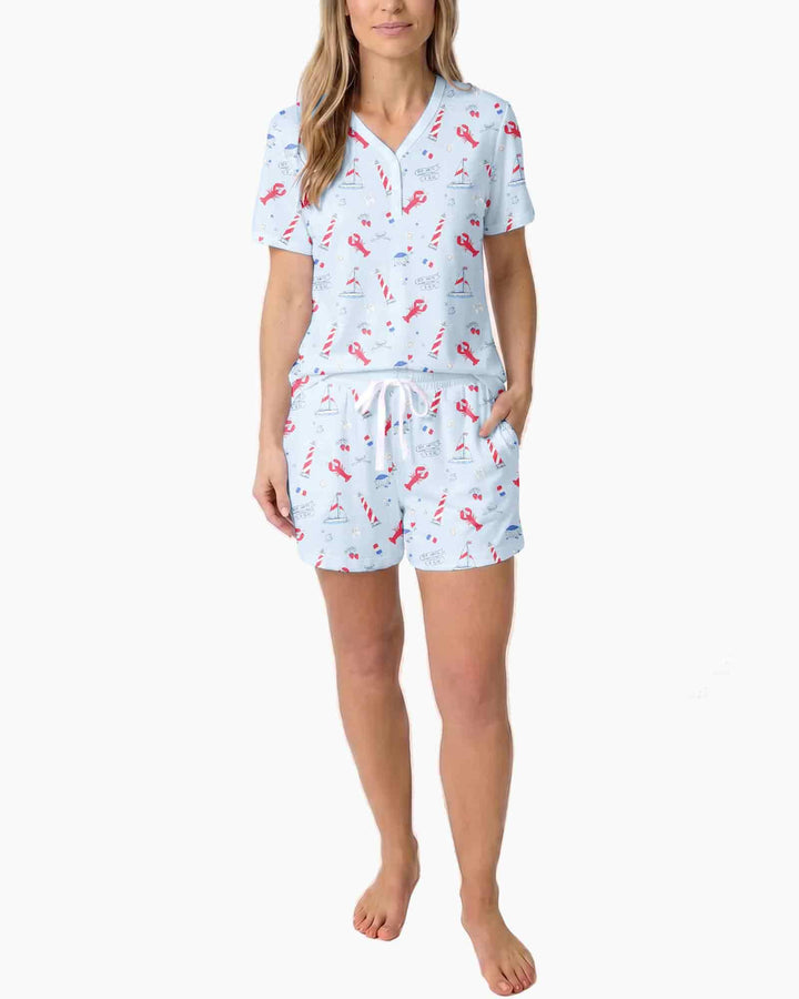 East Coast Bamboo Women Short Sleeve Short Pajama Set