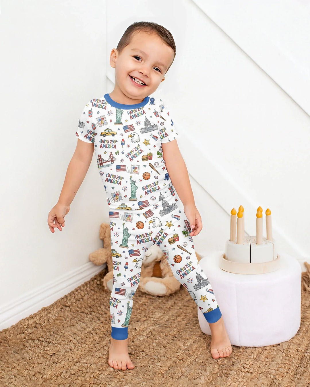 Zweiteiliges, kurzärmliges Pyjama-Set mit Marienkäfern