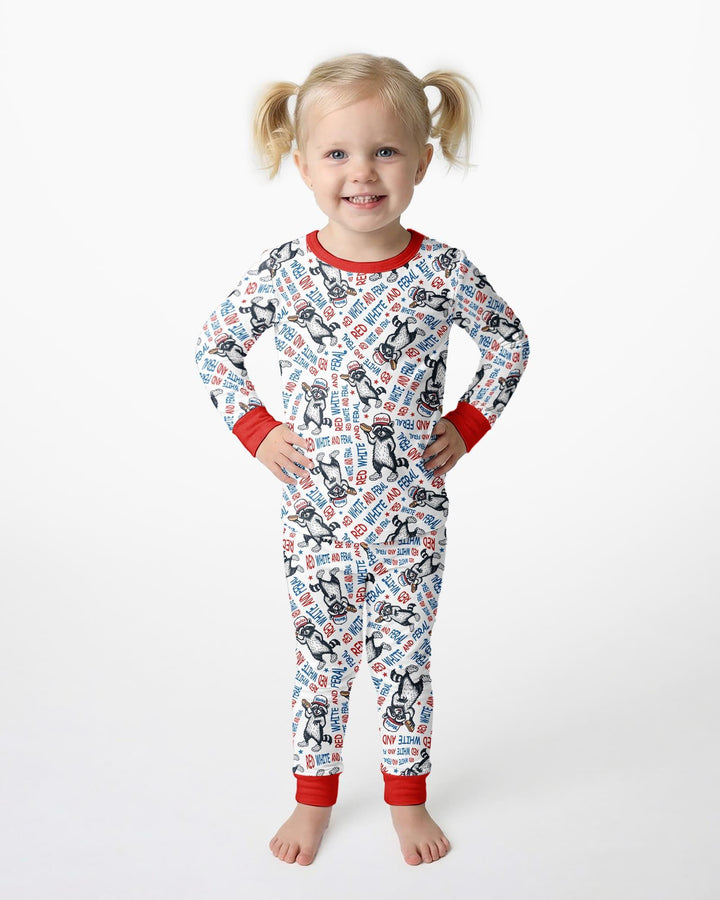 Zweiteiliges Langarm-Pyjama-Set mit Sommerfrüchten