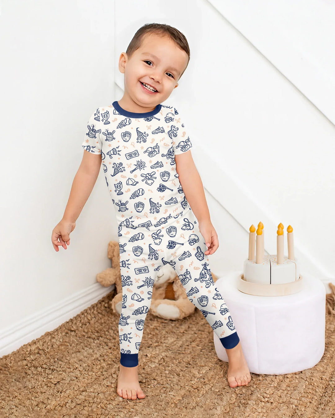 Ballpark Bash Bamboo Two Piece Short Sleeve Pajama Set