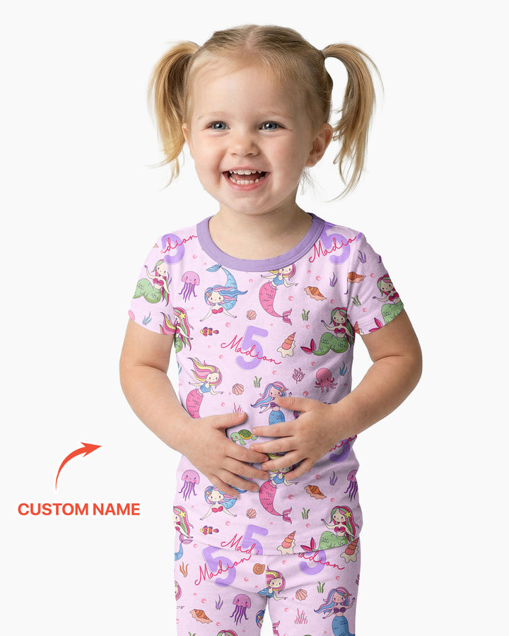 Zweiteiliges, kurzärmliges Pyjama-Set mit Marienkäfern
