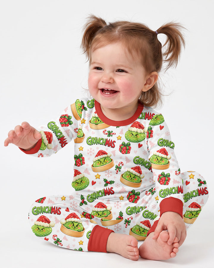 Grinchmas Dumpling Bamboo Two Piece Long Sleeve Pajama Set