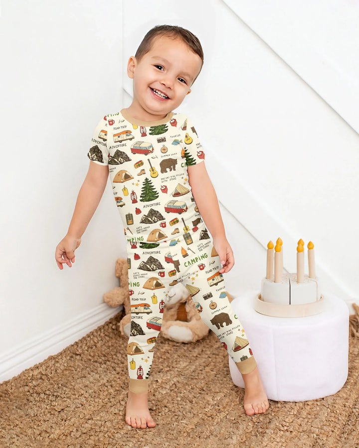 Zweiteiliges, kurzärmliges Pyjama-Set mit Marienkäfern