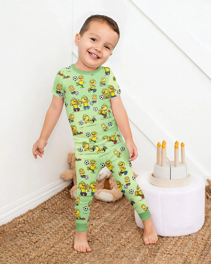 Zweiteiliges, kurzärmliges Pyjama-Set mit Marienkäfern