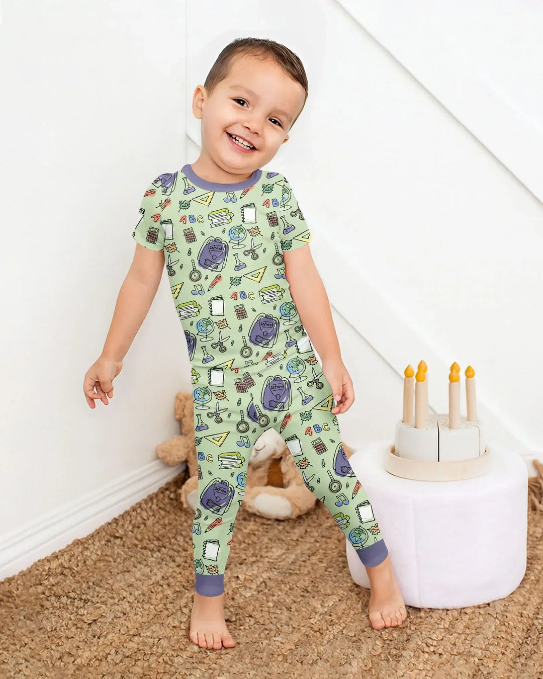 Zweiteiliges, kurzärmliges Pyjama-Set mit Marienkäfern