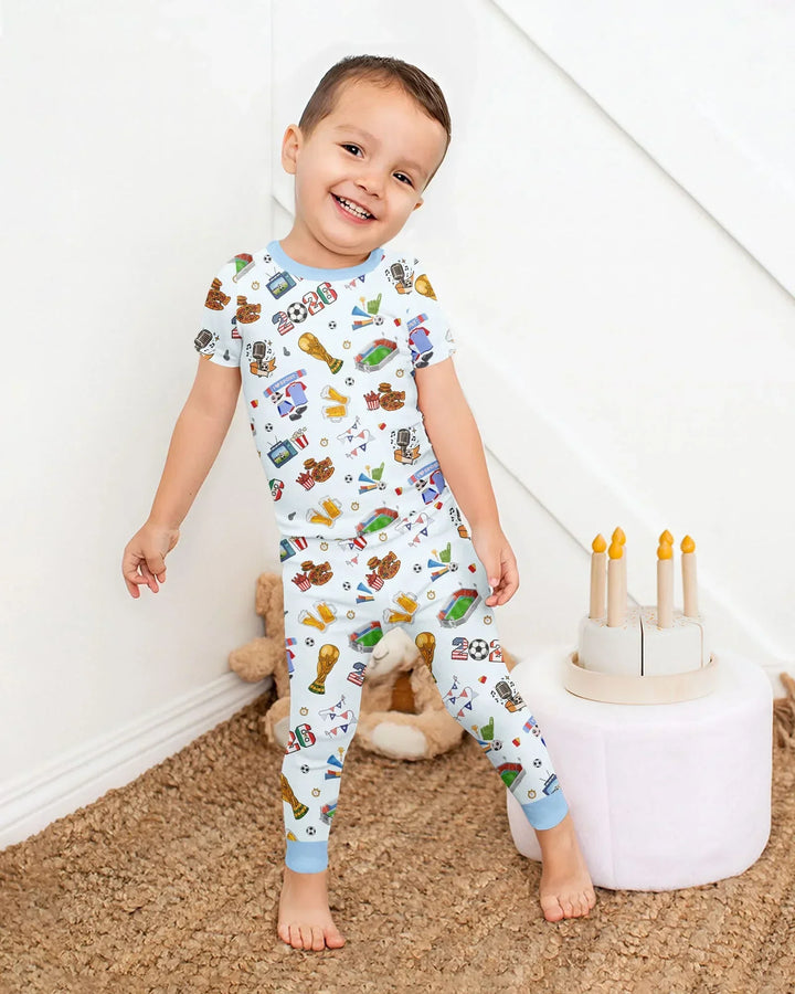 Zweiteiliges, kurzärmliges Pyjama-Set mit Marienkäfern